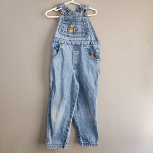5T Vtg Winnie The Pooh Bear Bib Overalls 90s Embroidered Tigger Jumper Kidswear